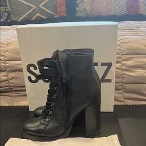 SCHUTZ Black Combat Boots for Women